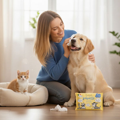 Toalhetes de olhos para cães e gatos Ferribiella – Limpeza suave e segura 👁️🐾