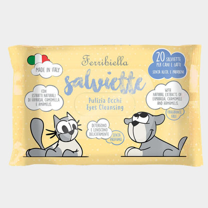 Toalhetes de olhos para cães e gatos Ferribiella – Limpeza suave e segura 👁️🐾